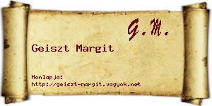 Geiszt Margit névjegykártya